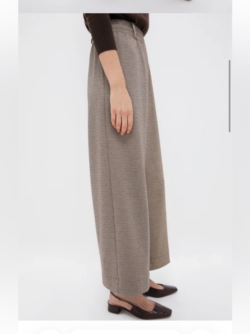 TUCKERNUCK Brown Plaid Cropped Flare Carlton Pants :comfortable, polished